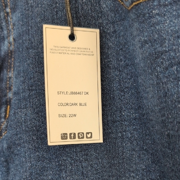 NWT Judy Blue Deep Blue Straight Leg Jeans High Waist 22W - Picture 4 of 9